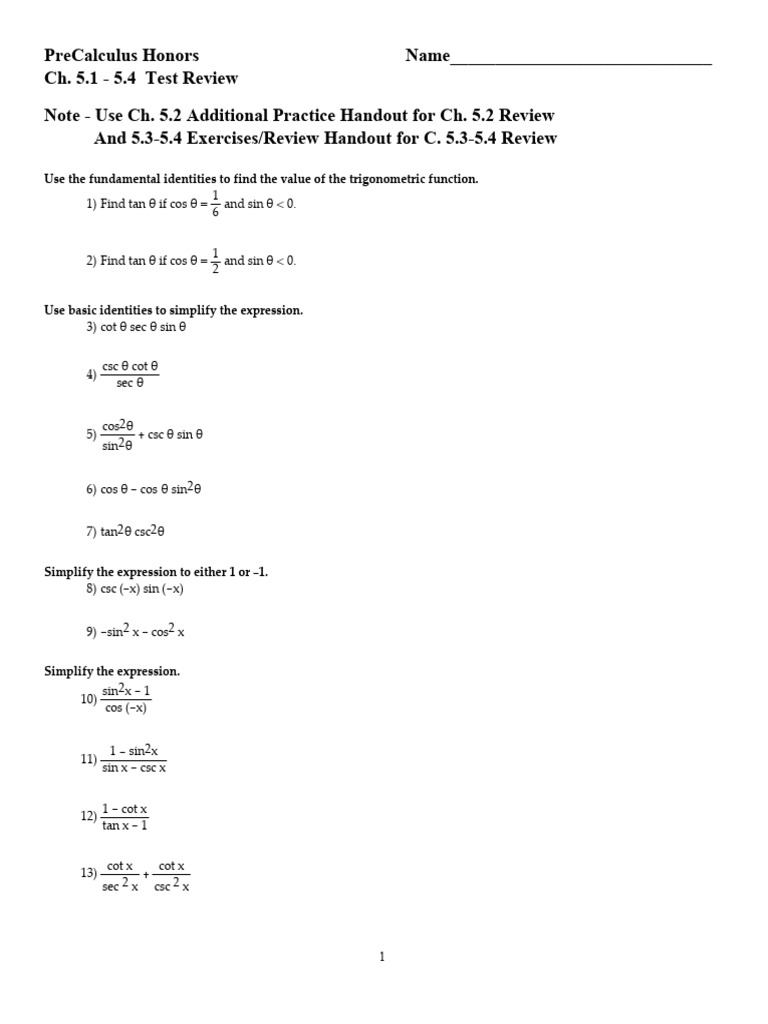 d11cd3 Precalc CH 5 1 5 4 Review 2023 No Key | PDF | Combinatorics ...