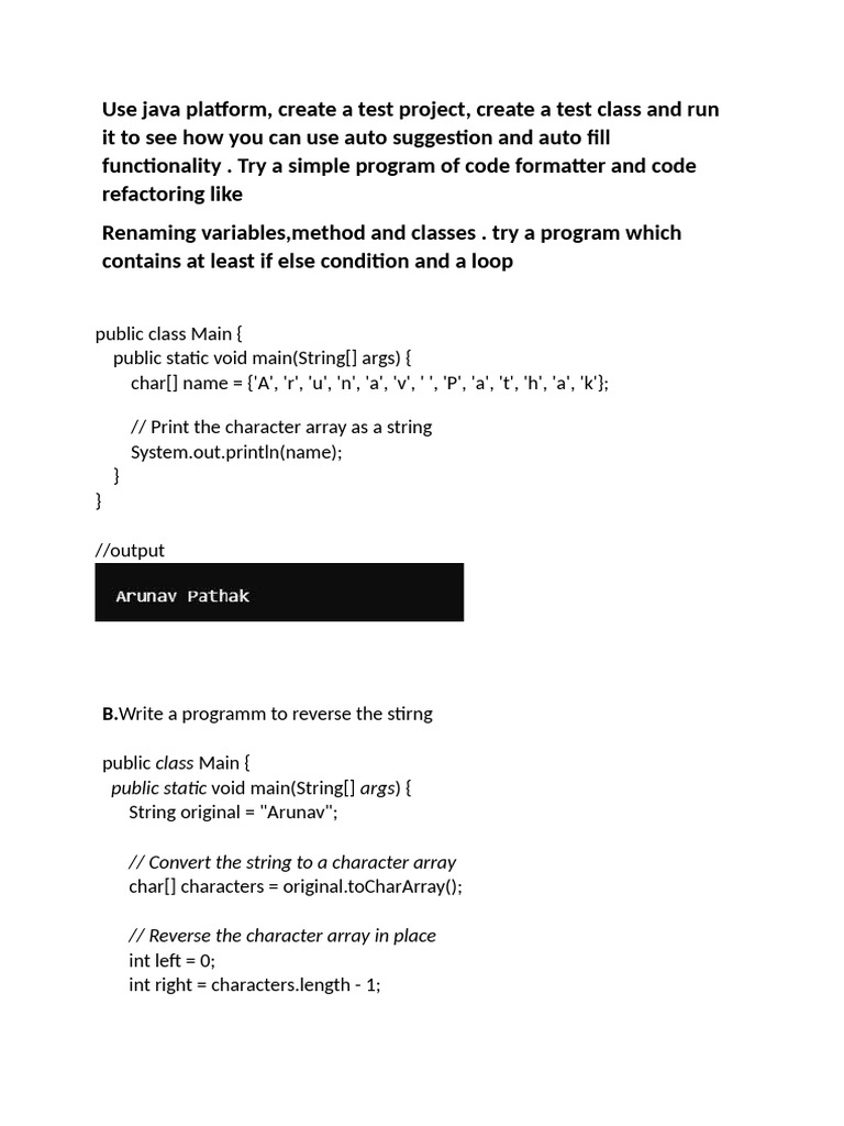 Java Test Project: Auto Suggestion & String Manipulation | PDF