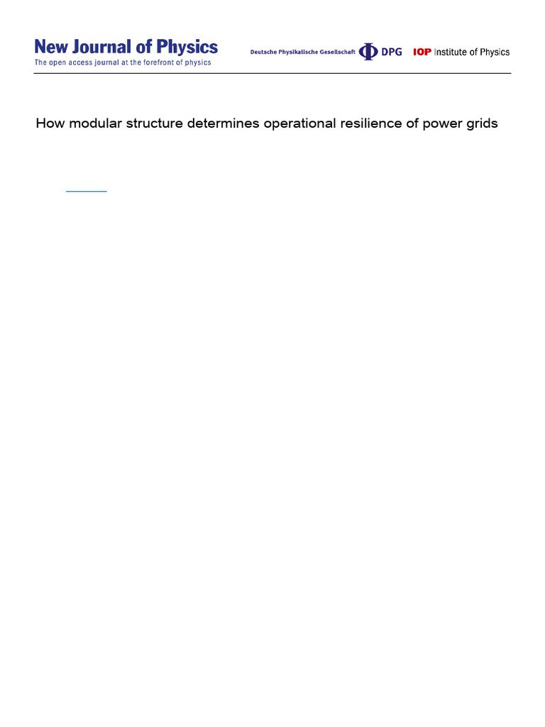 Kim-How Modular Structure Determines Operational Resilience of Power ...