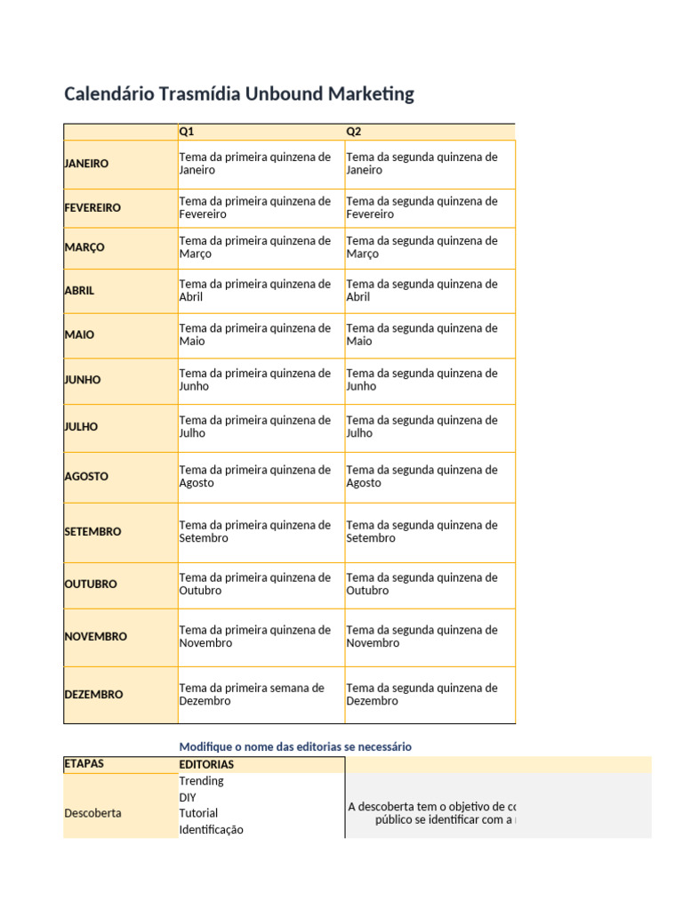 Calendário Unbound Marketing 2022 | PDF | Redes sociais | Cultura ...