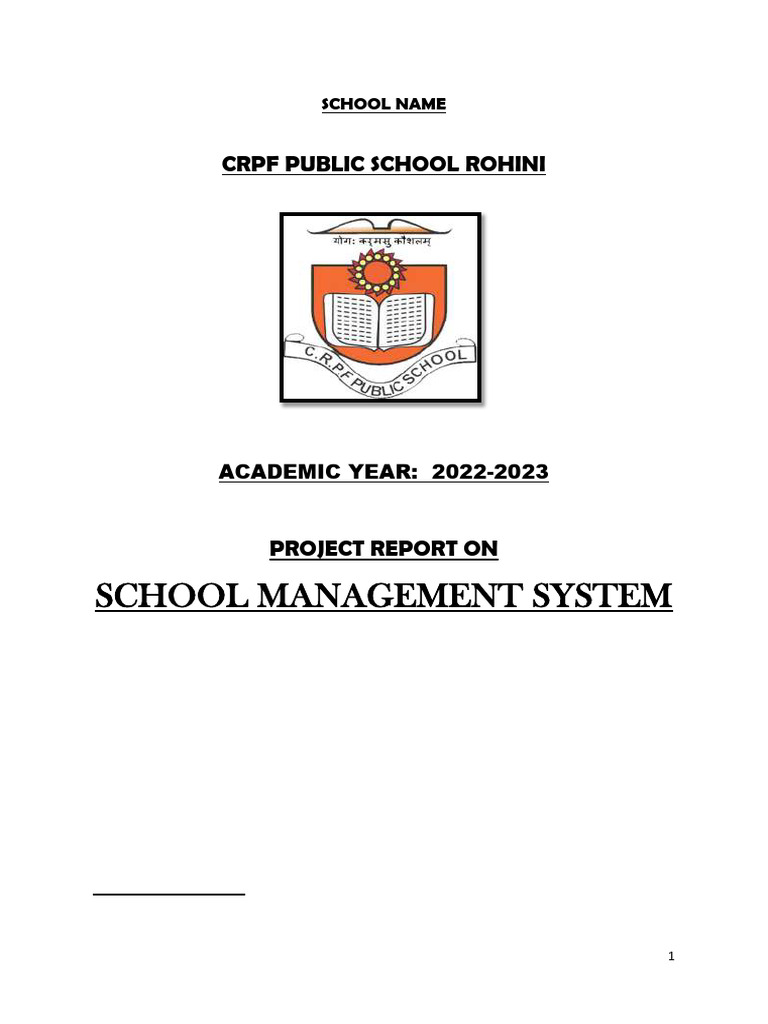 School Management System Project Report Pdf Databases Computer
