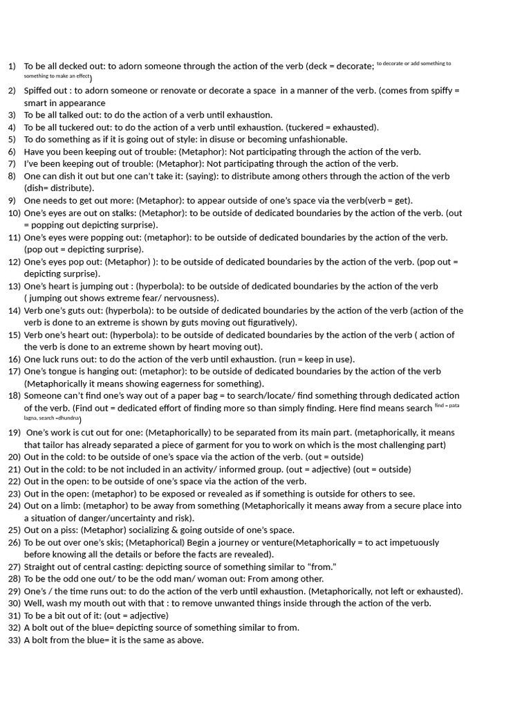 Common English Idioms Explained | PDF | Psychology