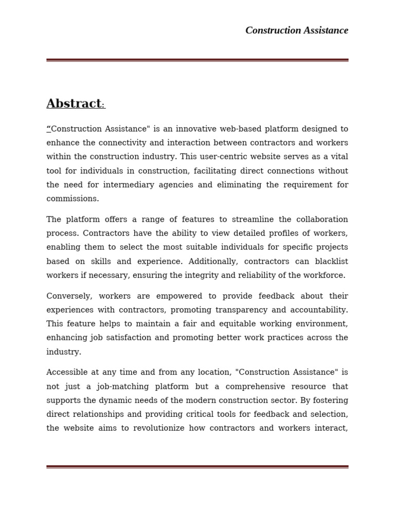 Construction Assistance | PDF | Software Engineering | Computing