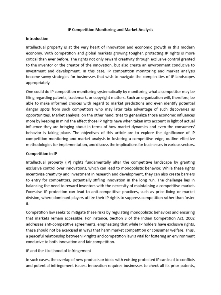 Photo inspiration: Picture Idea: Ip Competition Monitoring And Market Analysis Pdf