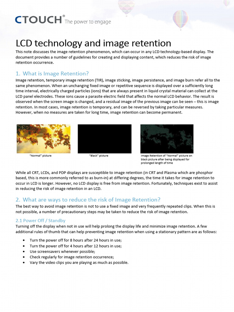 Preventing Image Retention in LCDs | PDF | Liquid Crystal Display ...