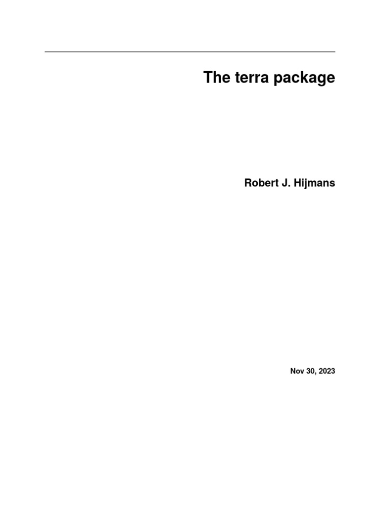 Overview of the Terra R Package | PDF | Computer File | Computing