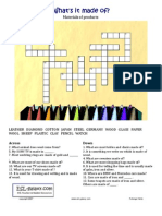 English Crossword For Children - What Is Made Of?