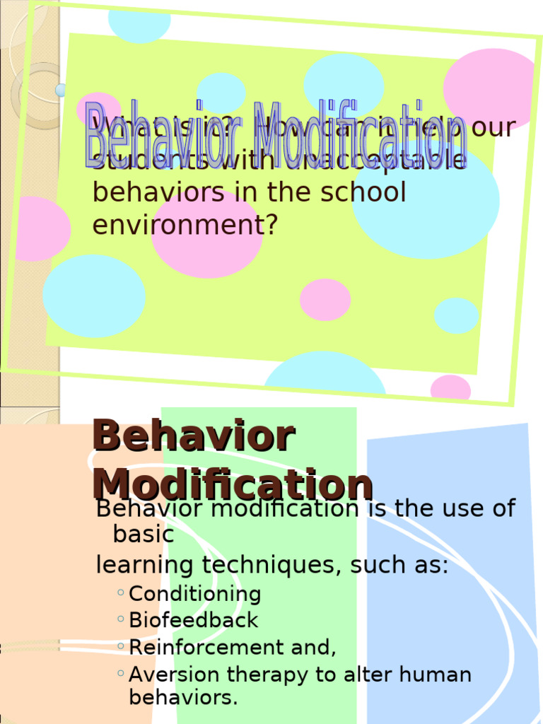 Behavior Modification in Schools Explained | PDF | Learning | Reinforcement