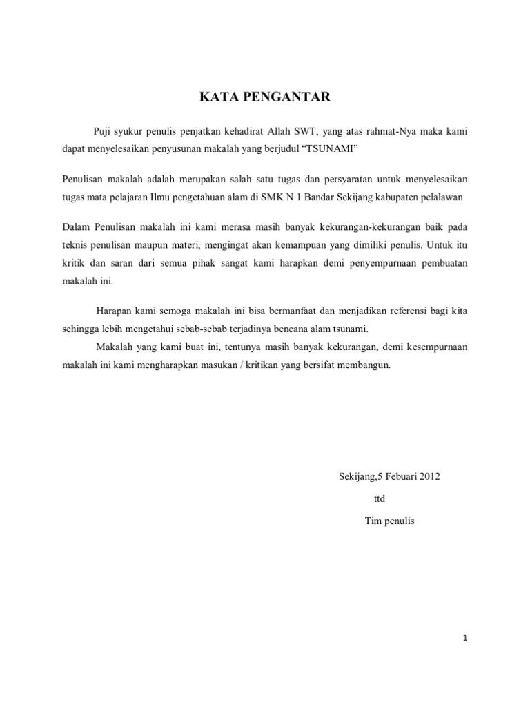 Makalah Tsunami Yang Benar