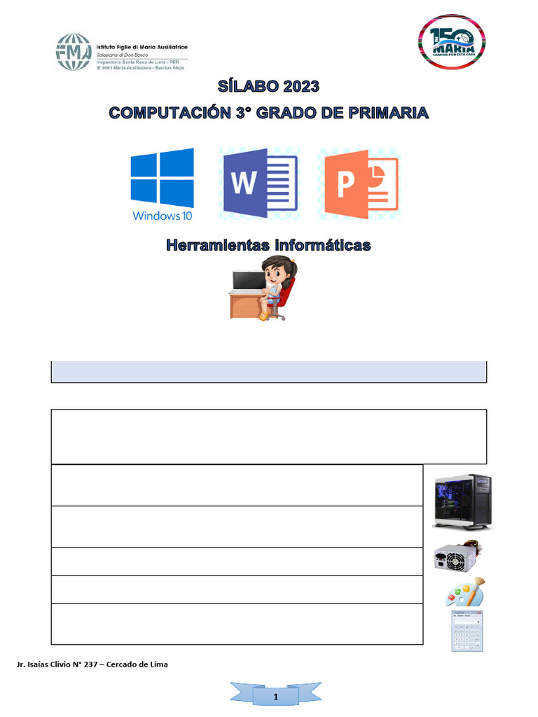 SÍLABO DE COMPUTACIÓN-3er GRADO PRIMARIA 2023-OK | PDF | Microsoft ...