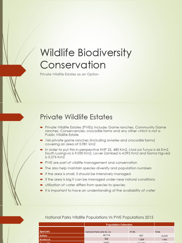 Private Wildlife Estates for Biodiversity Conservation | PDF | Stream ...