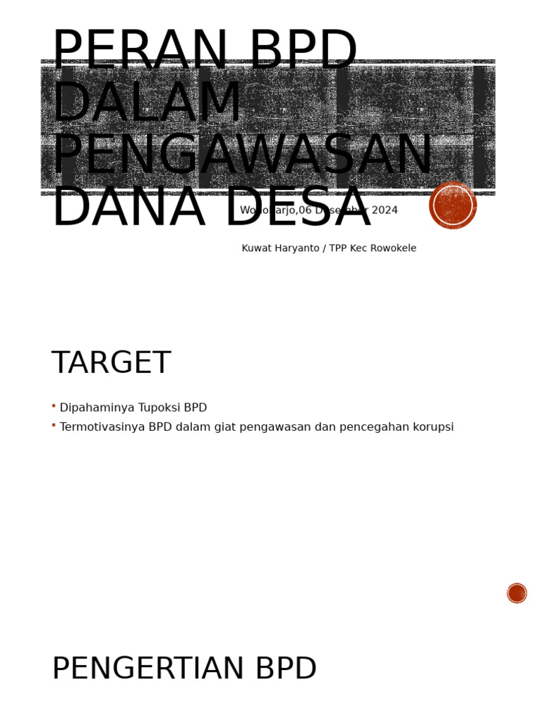Peran BPD dalam Pengawasan Dana Desa | PDF