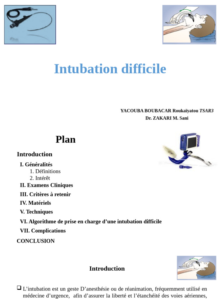 Algorithme d'Intubation Difficile | PDF | Médecine clinique | Premiers ...