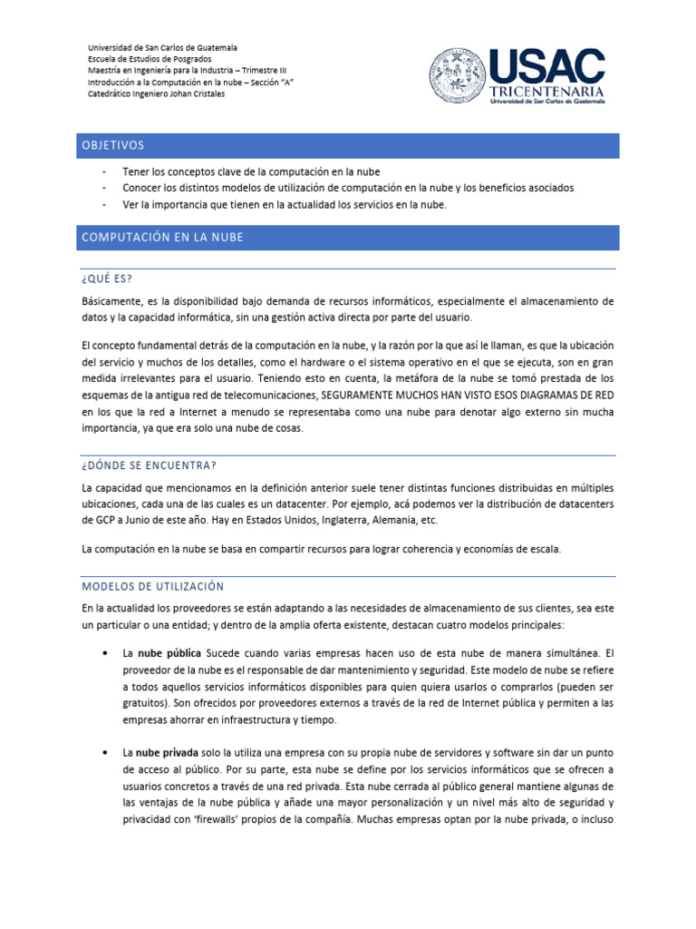 Summary - Cloud Computing Introduction | PDF | Computación en la nube ...