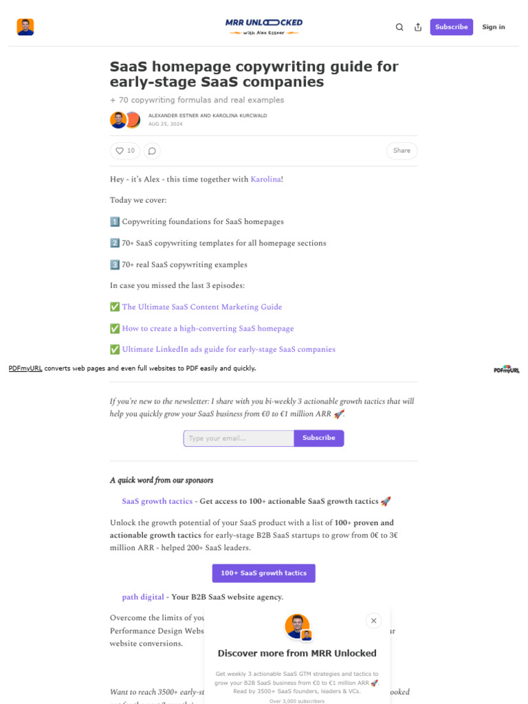 SaaS Homepage Copywriting Guide | PDF | Copywriting | Software As A Service