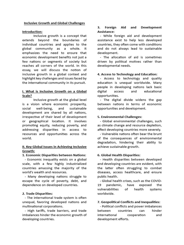 Inclusive Growth and Issues | PDF | Sustainability | Social Exclusion