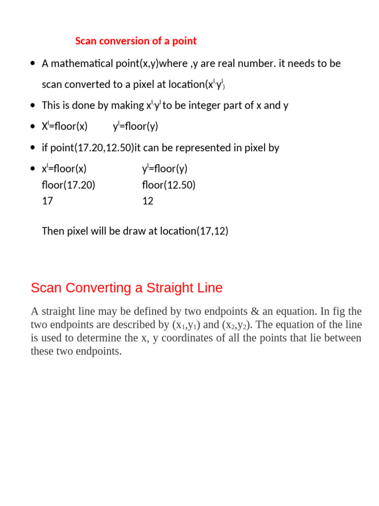 Scan Conversion and Line Drawing Algorithms | PDF | Cartesian ...