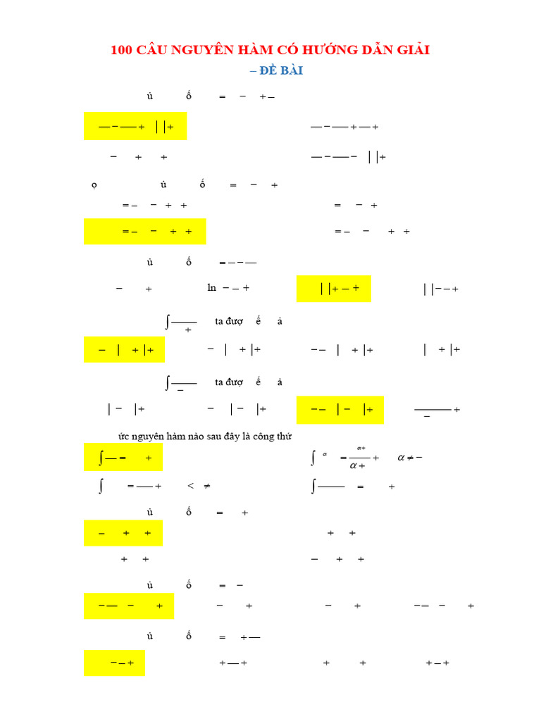 50-bai-tap-nguyen-ham-co-dap-an-toan-12 | PDF