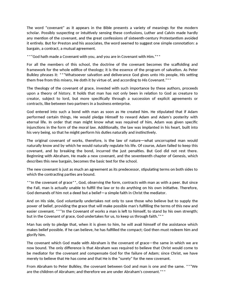 The Covenant in Biblical Theology | PDF | Covenant Theology | Grace In ...