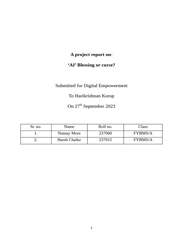 AI blessing or curse | PDF | Artificial Intelligence | Intelligence (AI ...