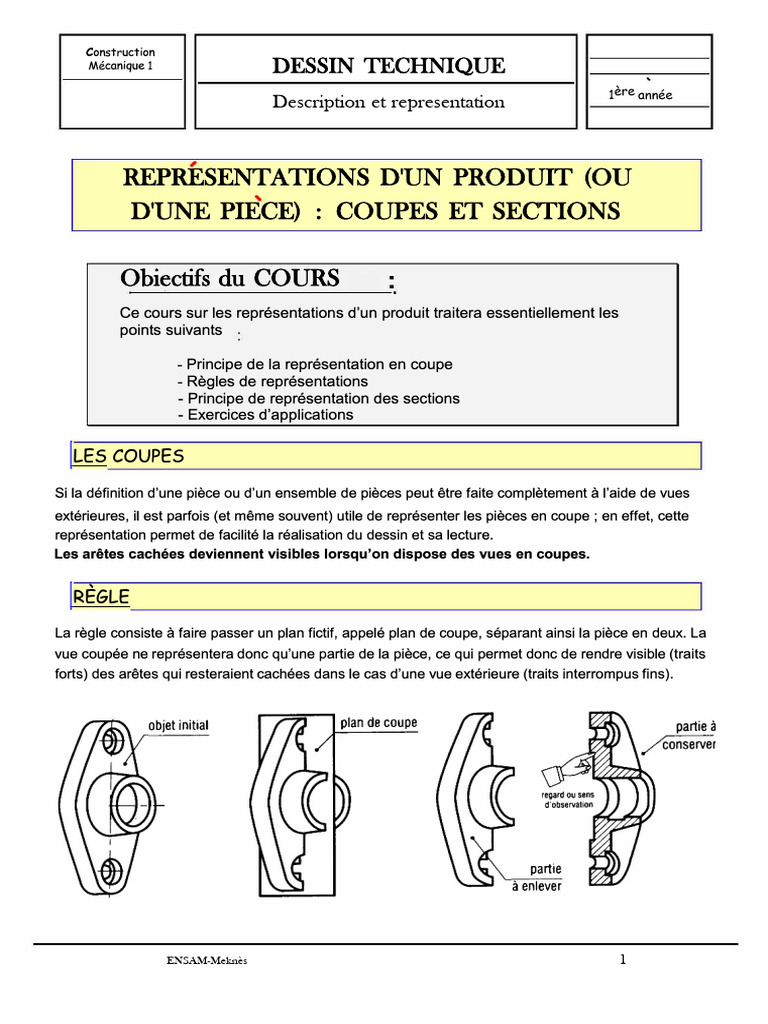 Représentations en coupe et sections techniques | PDF | Perspective ...