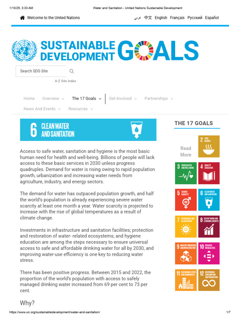 Water and Sanitation Access Goals | PDF | Water Scarcity | Wash