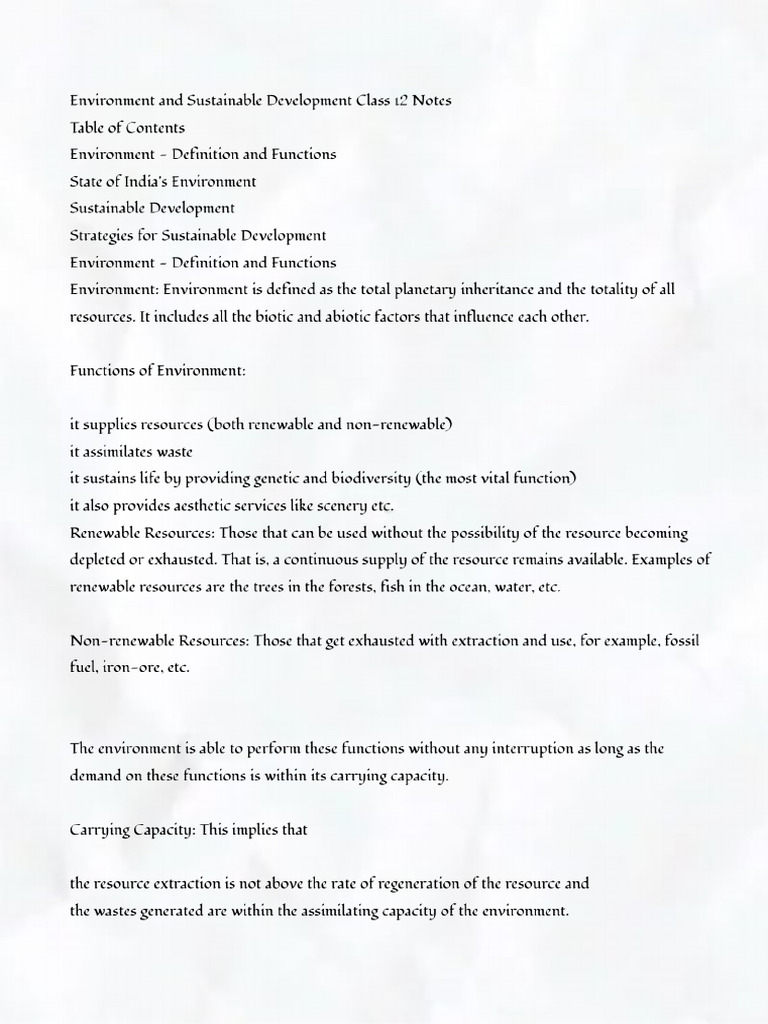 Chapter 7 Environment and Sustainable Development | PDF