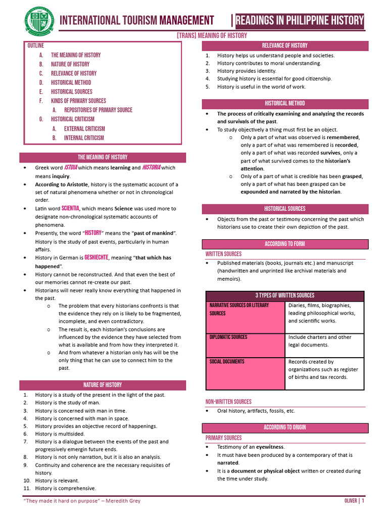 (RIPH) Meaning of History | PDF | Primary Sources | Historian