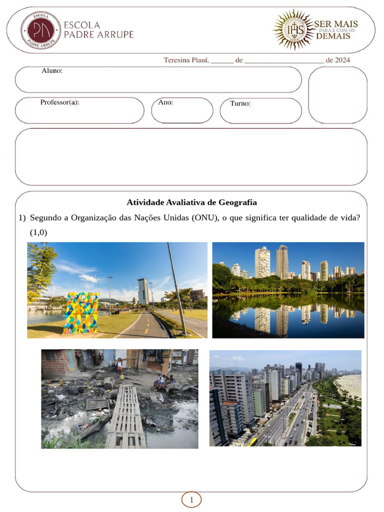 Atividade de Geografia: Desigualdade Social 5º Ano | PDF | Desigualdade ...