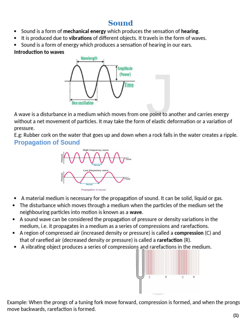 notes physics (1) | PDF | Waves | Sound