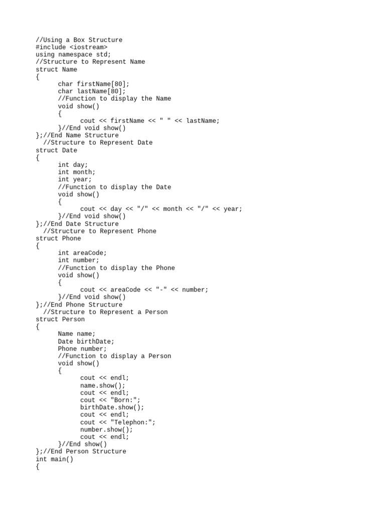 C++ Structs for Beginners | PDF