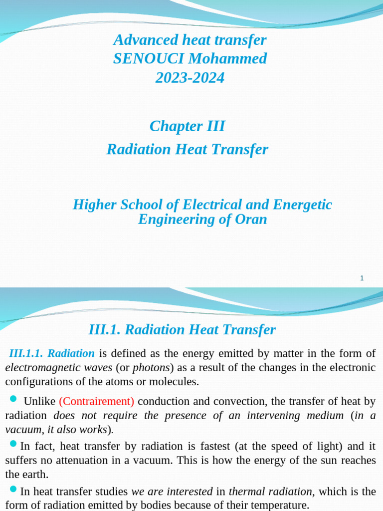 Radiation Heat Transfer Explained | PDF | Electromagnetic Radiation ...