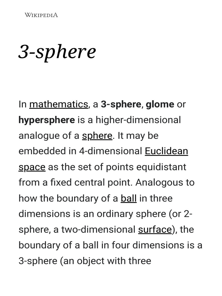 Understanding the 3-Sphere in Math | PDF | Sphere | Classical Geometry