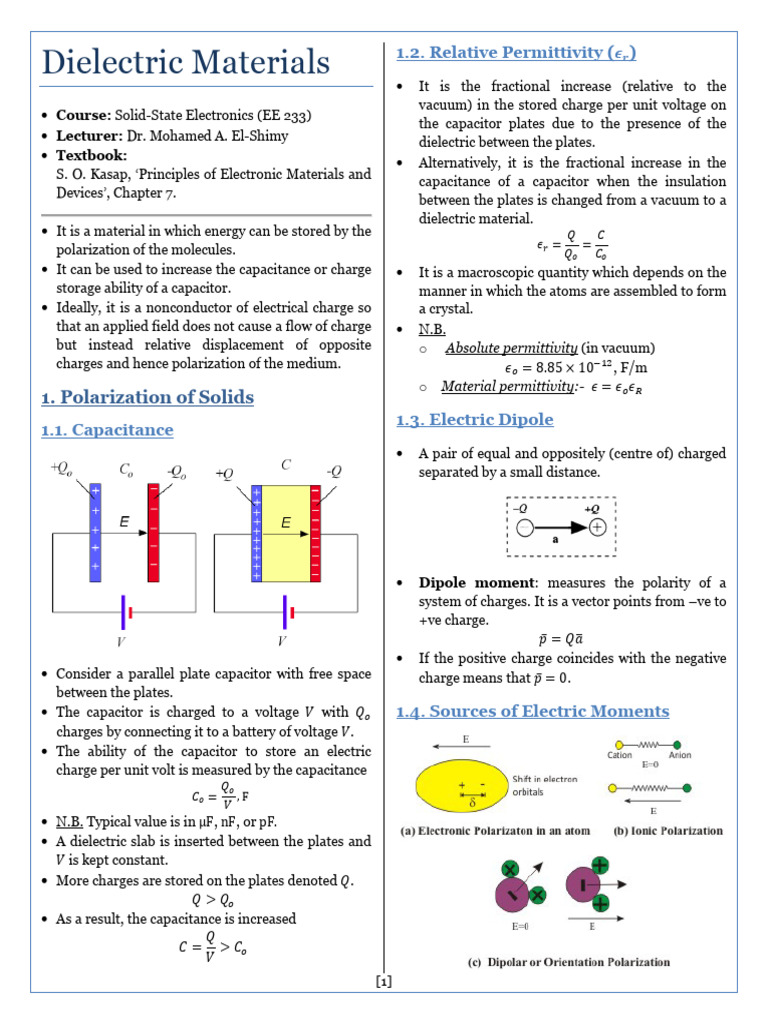 Understanding Dielectric Materials in Electronics | PDF | Dielectric ...