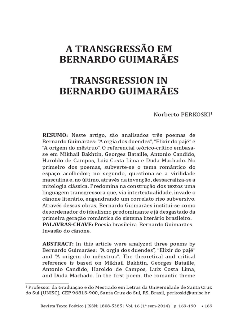 Transgressão na Poesia de Guimarães | PDF | Poesia