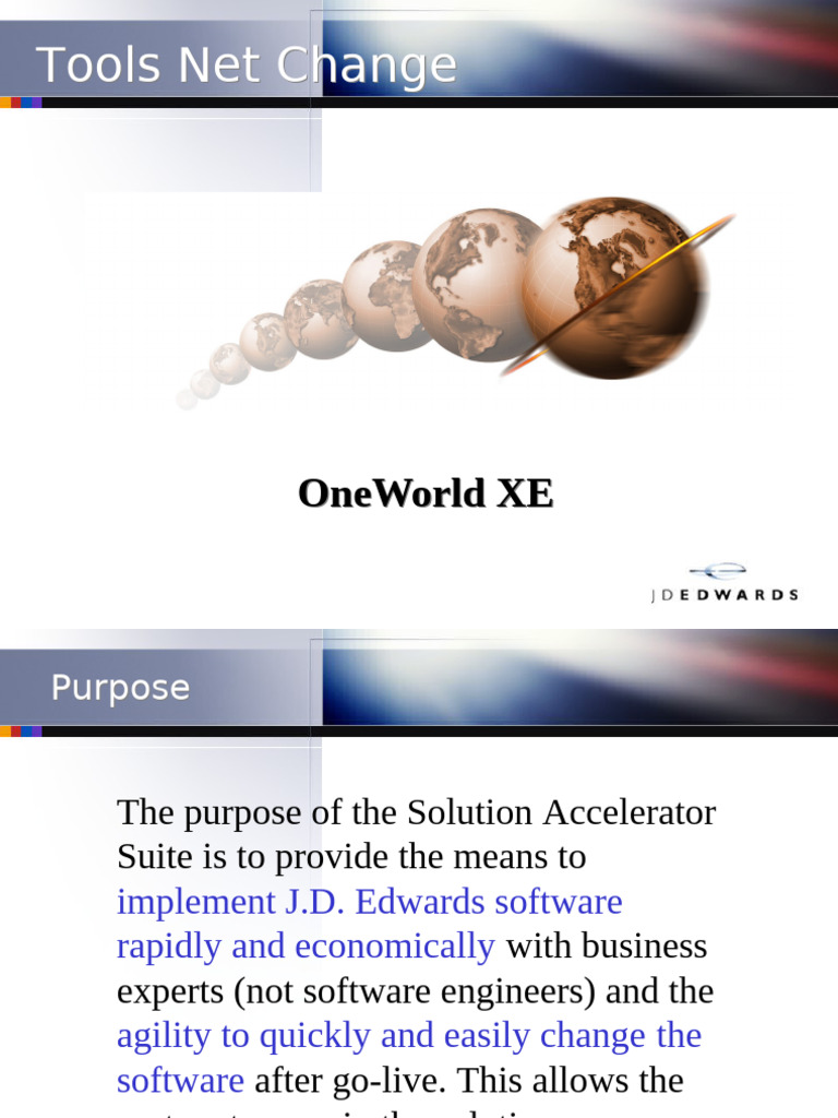 OneWorld XE Solution Accelerator Guide | PDF | Software | Computing