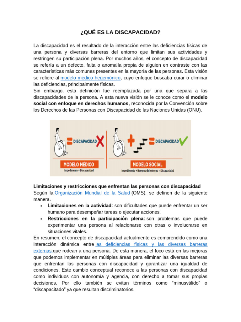 Entendiendo la Discapacidad y su Inclusión | PDF | Dislexia | Invalidez