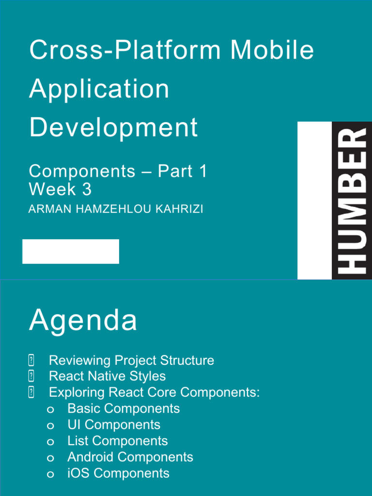 Week3 Exploring React Core Native Components | PDF