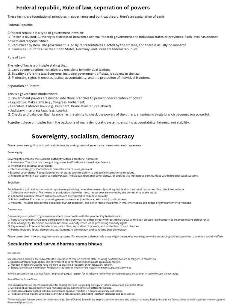 Constitutionalism Pol Science | PDF | Separation Of Powers | Democracy