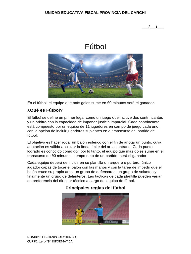 El Futbol | PDF | Asociación de Futbol | Deportes atléticos