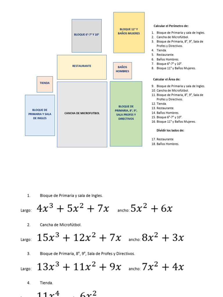 Operaciones con Expresiones Algebraicas (Plano)_050553 | PDF