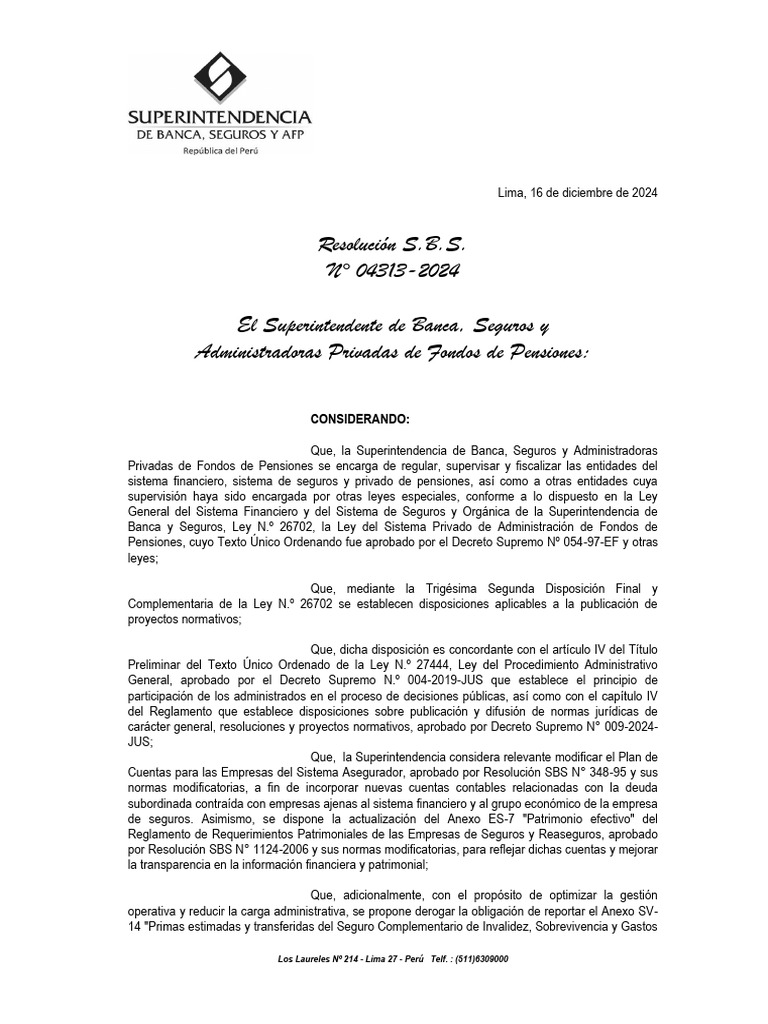 Modificación del Plan de Cuentas de Seguros | PDF | Seguro | Reaseguro
