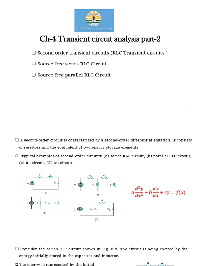 Ch-4 Part - 2 Transient Circuit Analysis Part 2 | PDF | Electrical ...