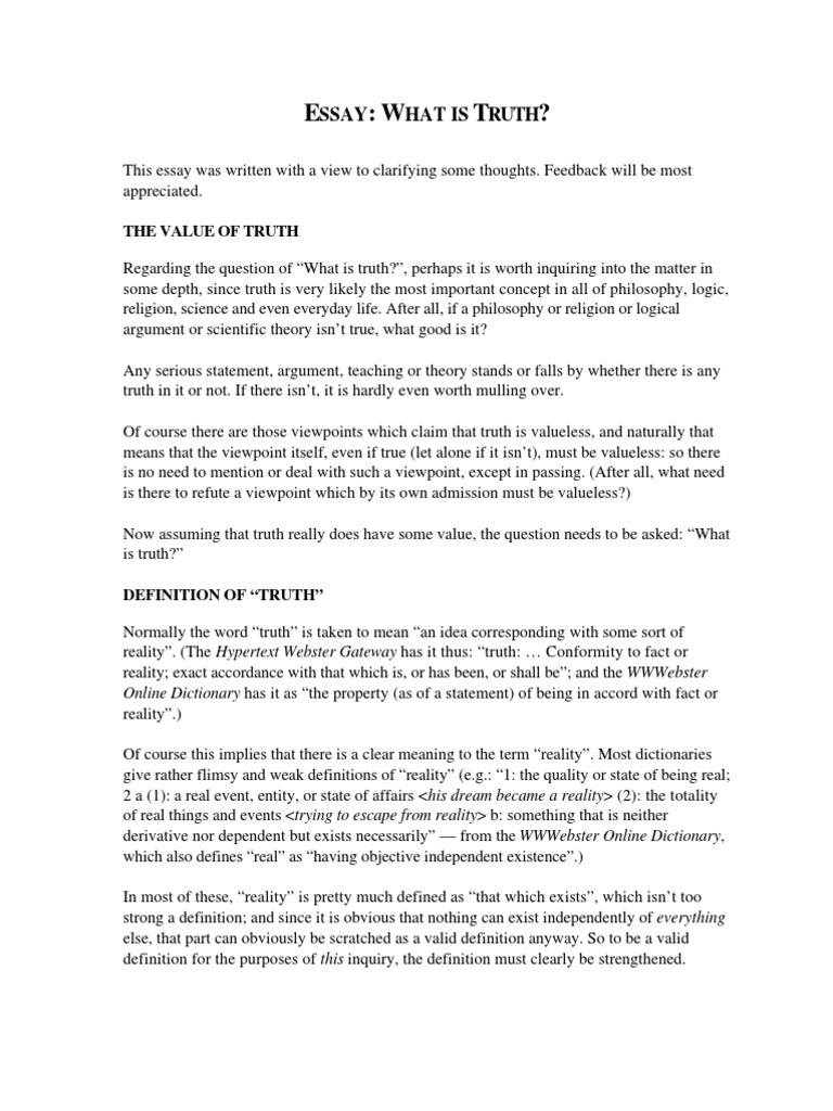 Understanding the Concept of Truth | PDF | Logic | Truth