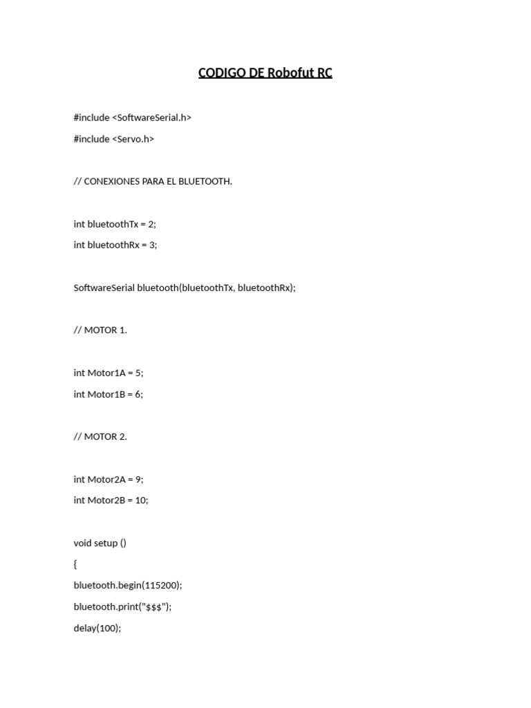Robofut RC Code Overview | PDF