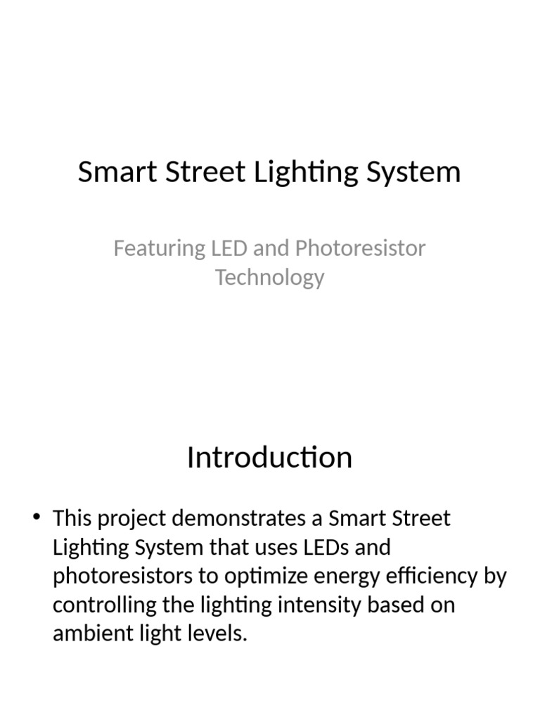 Smart Street Lighting Presentation | PDF