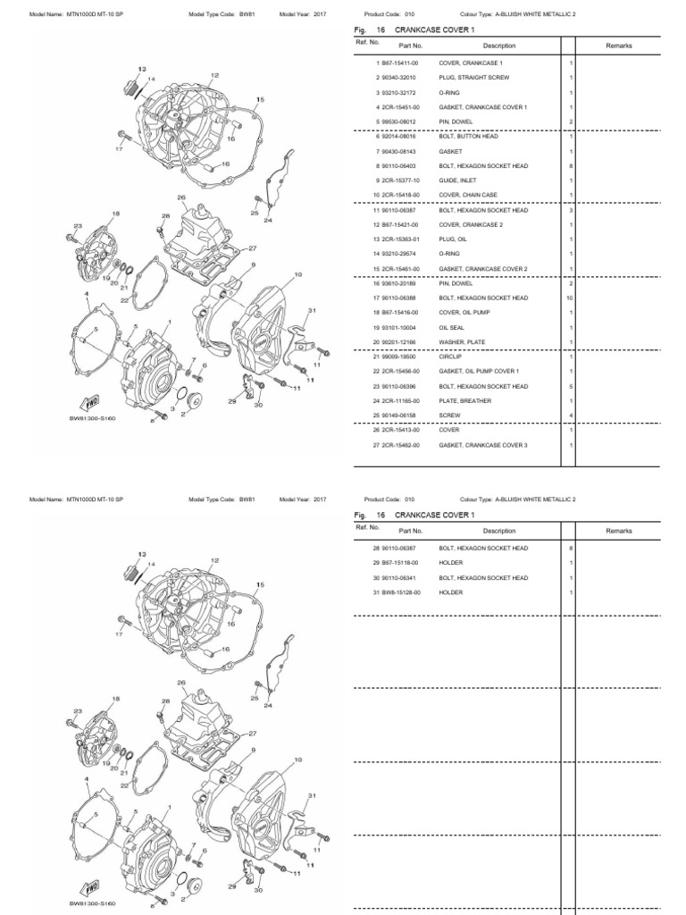 MTN1000D MT-10 SP Crankcase Cover 1 | PDF
