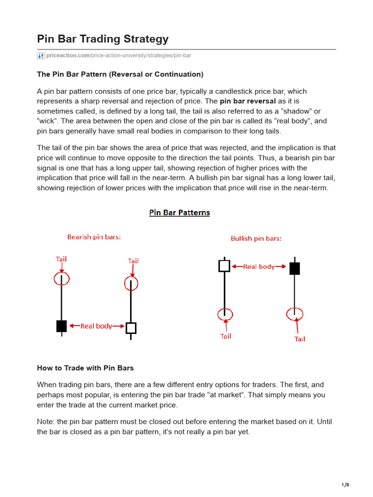 Pin Bar Trading Strategy Guide | PDF | Investing | Private Sector