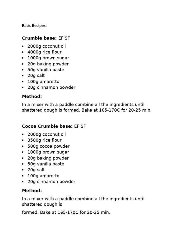Easy Vegan Crumble Base Recipes | PDF
