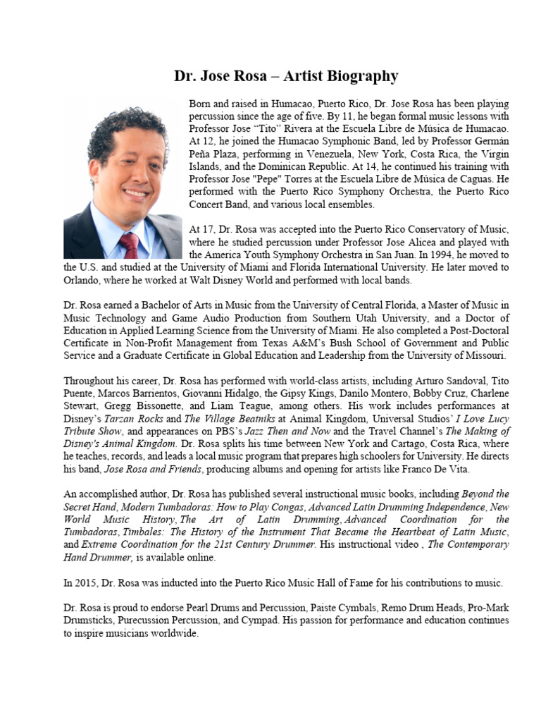 Jose Rosa Biography 2025 | PDF